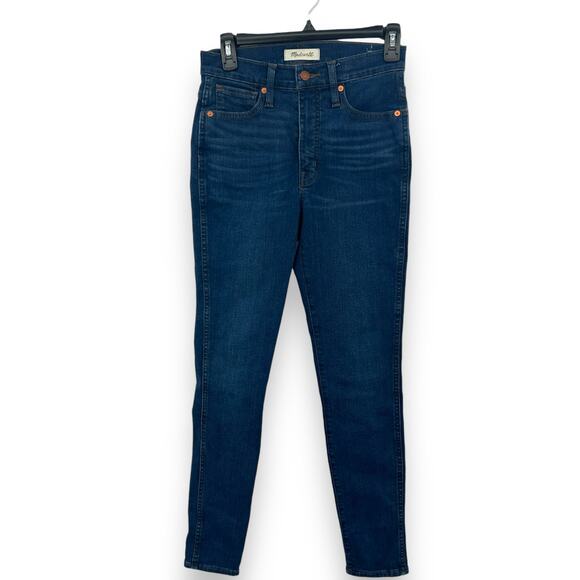 Madewell 10" High Rise Skinny Jeans Size 25 Dark Wash No Distressing EUC - Picture 1 of 7